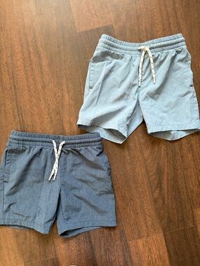 First Wave Boys Light Blue and Navy Drawstring Shorts